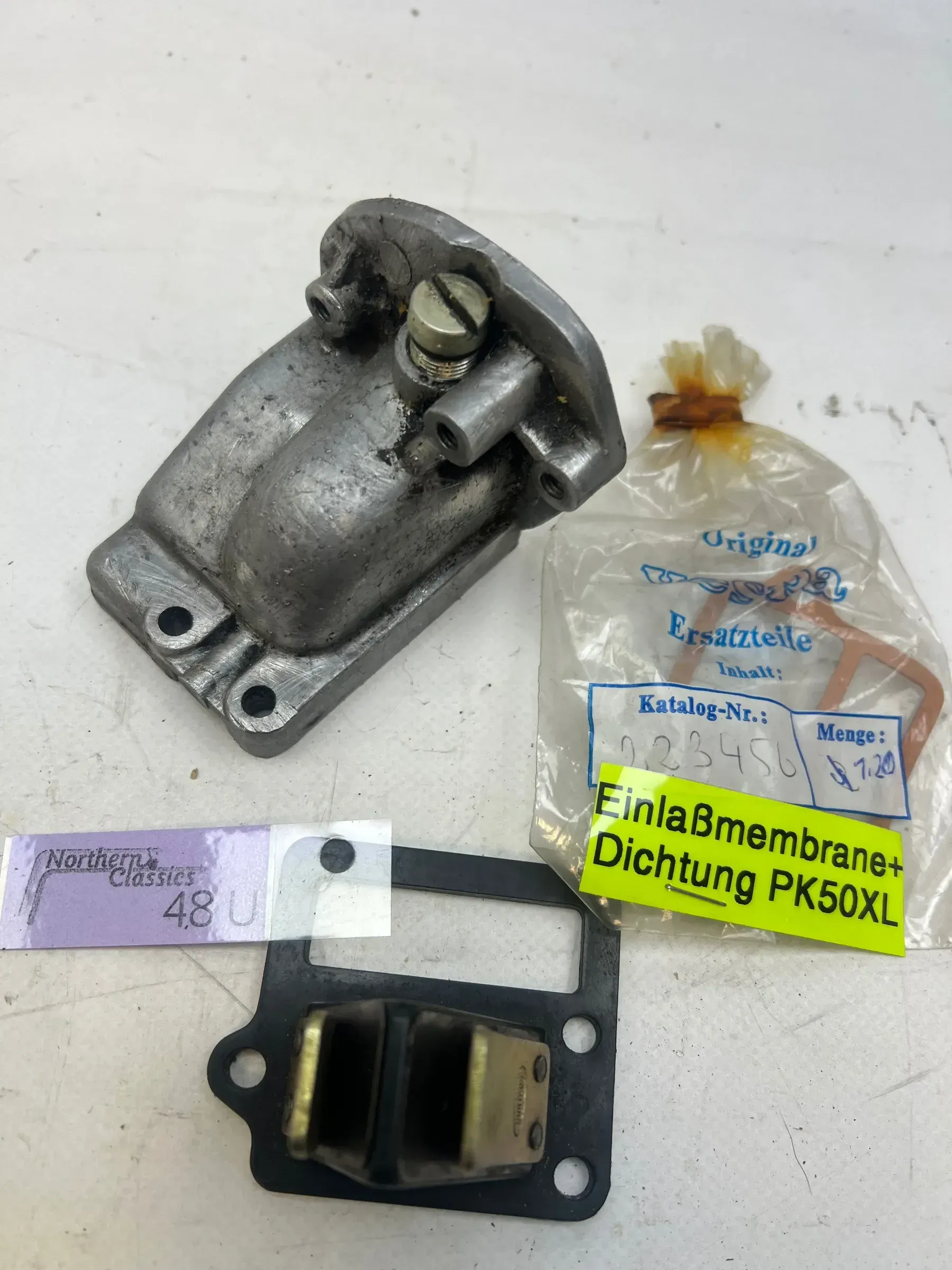 Vespa PK 50 S XL Automatik Membran Ansaugstutzen Vergaser (48U) - Bild 1